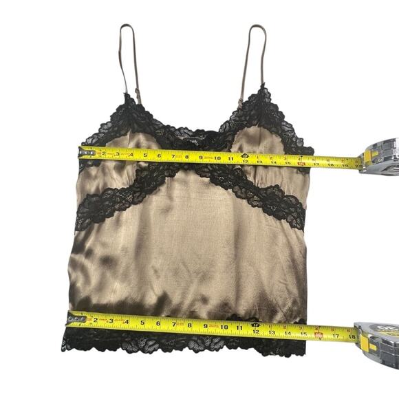 Beverly and Beck Lace Trim Satin Cami Top L Silky Dark Fairy Romantic Whimsigoth - Picture 8 of 11